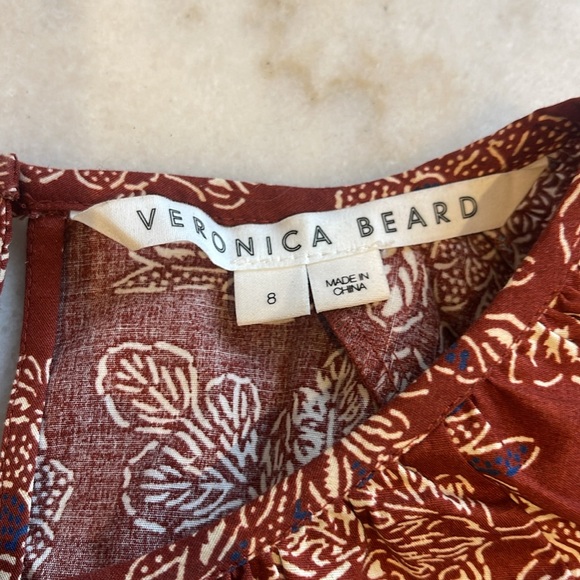 NWOT VERONICA BEARD KESTER BROWN FLORAL PRINT TOP. 8 - Picture 8 of 11